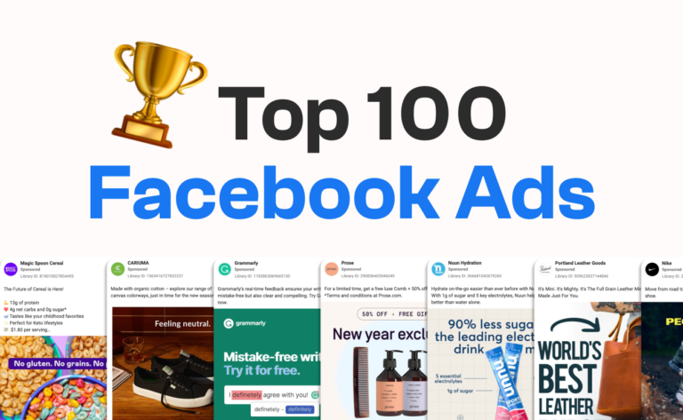 Top 100 Facebook Ad Examples for 2024 [Image, Video, UGC]